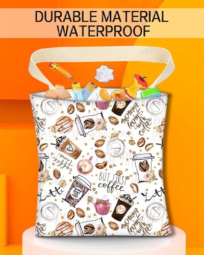 Image of Car Trash Can, Durable Hanging Car Trash Garbage Bag, Cute Automotive Garbage Cans Organizer, Cute Cartoon Coffee