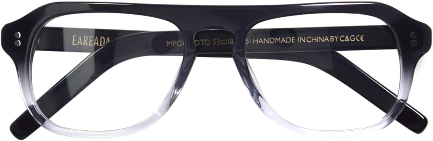EAREADA Men Vintage Aviator Eyeglasses Kingsmen Glasses MPO848DTO Acetate Frames Clear Lens Glasses