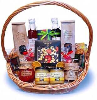 Mega gesunder Geschenkkorb Geschenk – Honig, Konfitüren, Schokolade & erlesene Teespezialitäten zum Muttertag, Geburtstag für Mama Oma Opa Lehrer