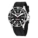 Stuhrling Original Men's 'Aquadiver' Quartz Stainless Steel and Silicone Diving Watch, Color:Black (Model: 706.01)