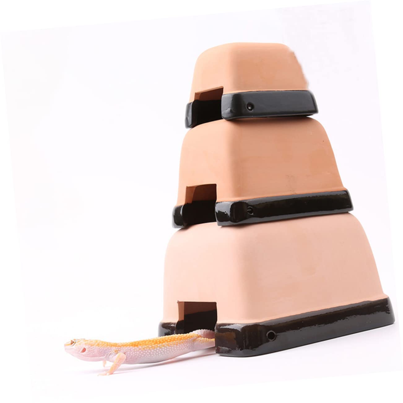 Caverna Umidificante Per Rettili Ceramica Rifugio Simulato Per Lucertole e Tartarughe Decorazione Terrario Resistente e Salubre Per Animali Striscianti