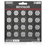 BEVIGOR 2032 Battery CR2032 Lithium 3V Coin Battery 20 Pack...