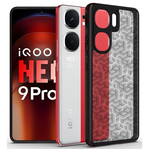 Image of KAPAVER Hybrid Back Cover Case Compatible with iQOO Neo 9 Pro 5G (PC+TPU) (Stripe Cub Black)