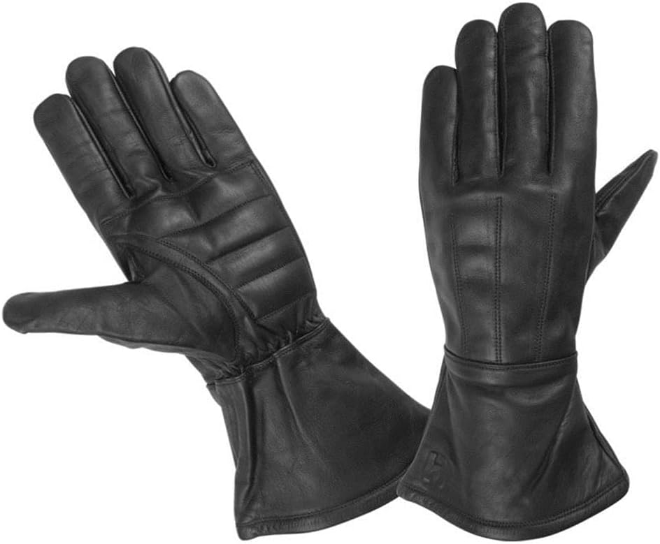Hugger Men's Classic Motorcycle Gloves Seasonal Wind Stopper Lined Gauntlet