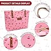 YAMEIZE Cherry Tote Bag for Women Girls Cute Handbags Large Shoulder Bags with Zipper and Pockets for College Work Travel Shopping (Pink) #3