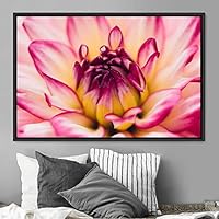 Framed Canvas Wall Art Bright Flowers Closeup Colorful Cool Floral Multicolor Petal Photography Realism Romantics - 16x24 inches