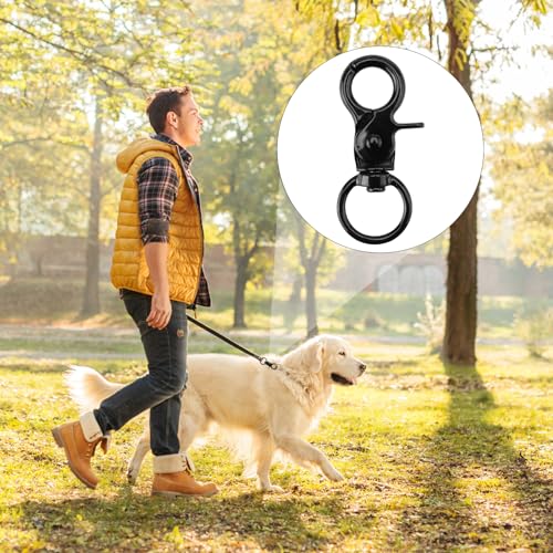 TNSLAND 10 Stück Karabinerhaken mit Drehgelenk Drehbar Zinklegierung Scherenkarabiner Karabiner Hundeleine Schlüsselanhänger Wirbelkarabiner Schlüssel Klein Bolzenkarabiner für Hunde Gepäckschnalle