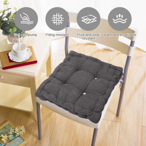 Juego de 2 cojines de silla acolchados para asiento exterior e interior 4