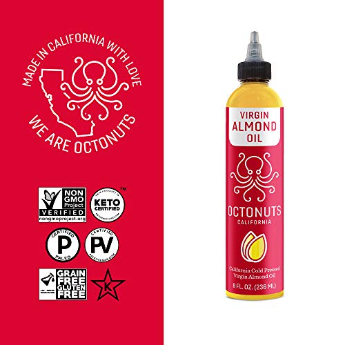 Octonuts California Cold Pressed Virgin Almond & Walnut Oil, 8 Ounce - 2 Pack - Variety Pack, Keto, Paleo Friendly, Plant Based