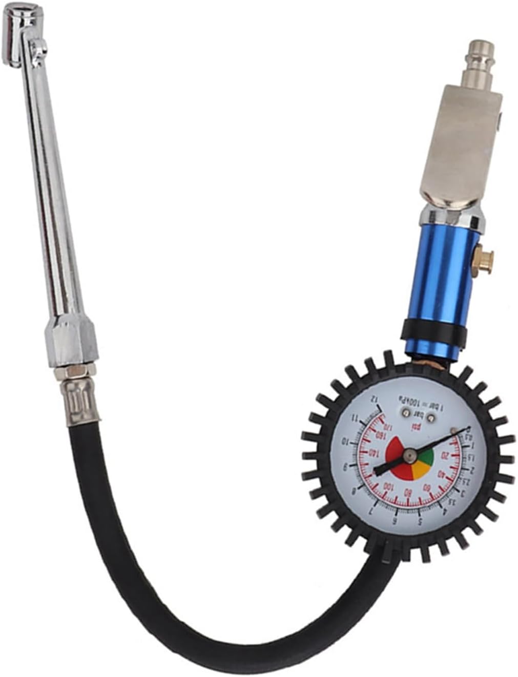 12 Bar Self Clamping Tire Inflator Pressure Meter Quick Air Connector Tool for Vehicle Tires