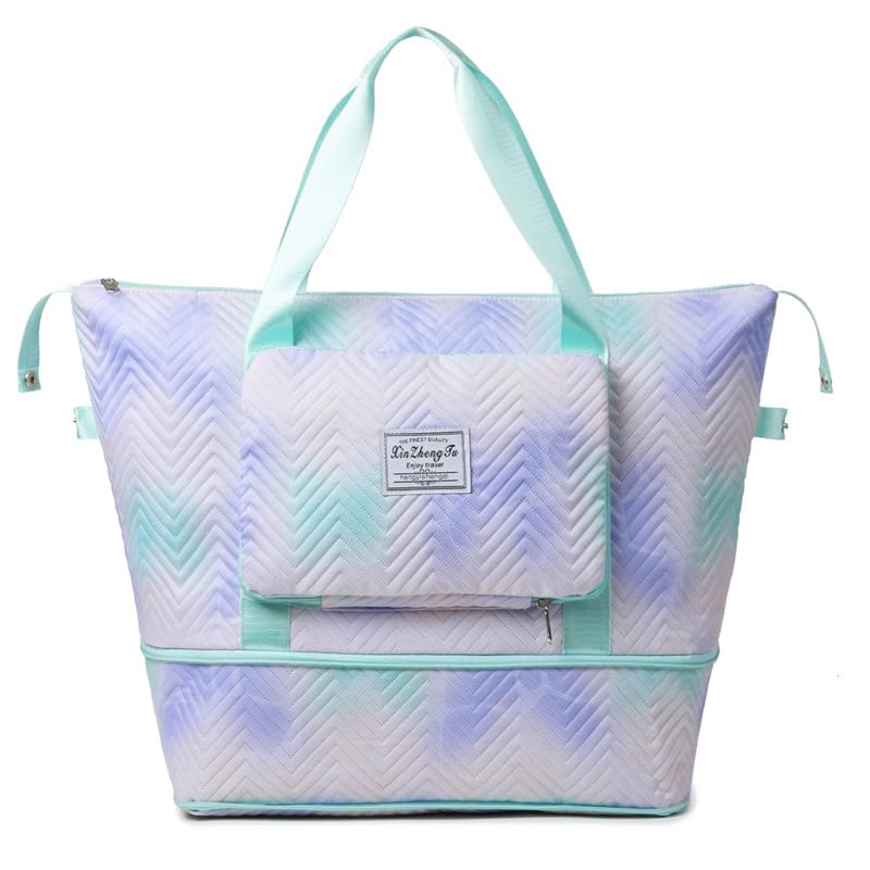 Travel Duffel Bag Carry on Overnight Bag with Separate Wet and Dry Compartments Blue3