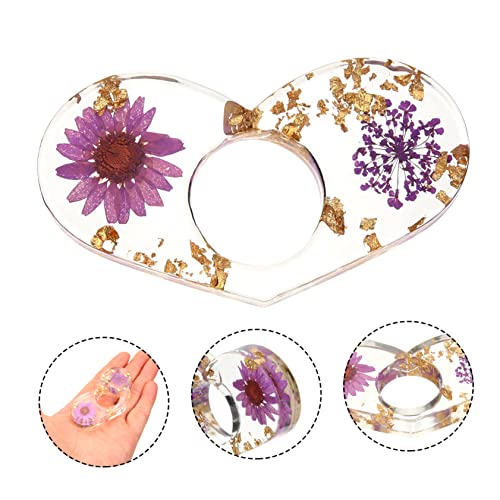 Porte page résine transparent avec fleurs séchées x5