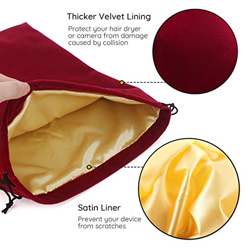 Segbeauty Pacote com 2 sacos de armazenamento para secador de cabelo, sacos grandes de armazenamento