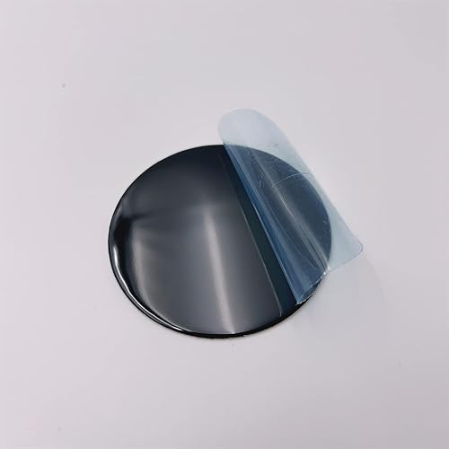 Miniatura 7 de 4 calcomanías para rueda circular plana de 2.5 pulgadas y 2.480 in, color negro brillante para tapacubos de rueda de coche, 4 unidades