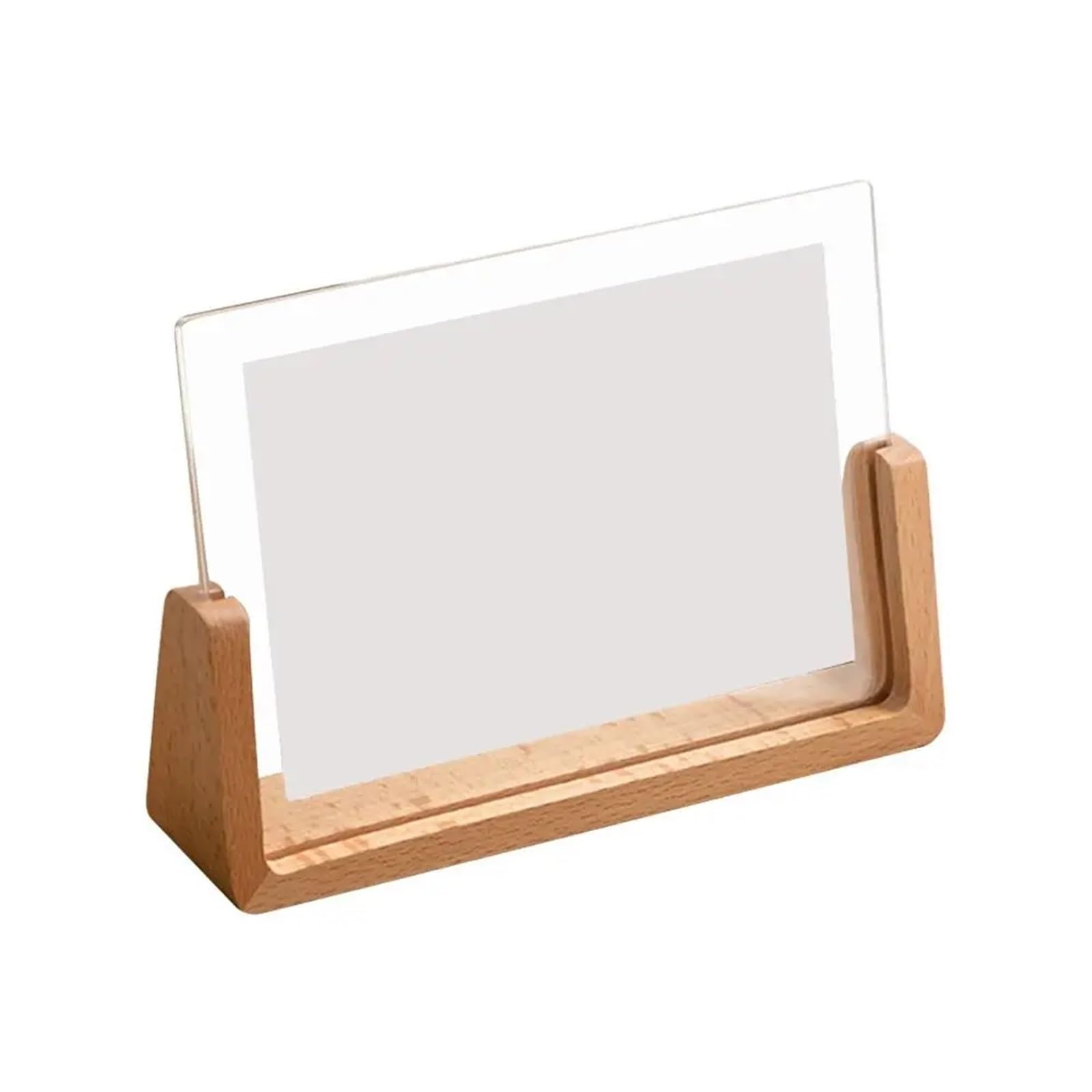 DAJGRHE Photo Frame Creative Photo Frame U Shape Transparent Desktop Wood Wedding Pictures(12.7x17.8cm-2)