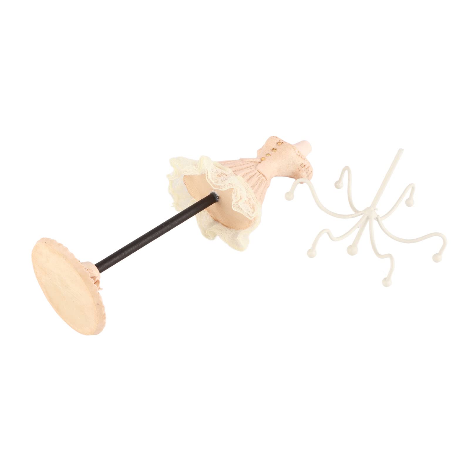 Organizzatore Gioielli con Staffa Girevole, Espositore per Collane Orecchini Bracciali Anelli in Resina Poliestere, Porta Accessori per Bambole Regalo Donna Ragazze Camera da Letto Vetrina(E)