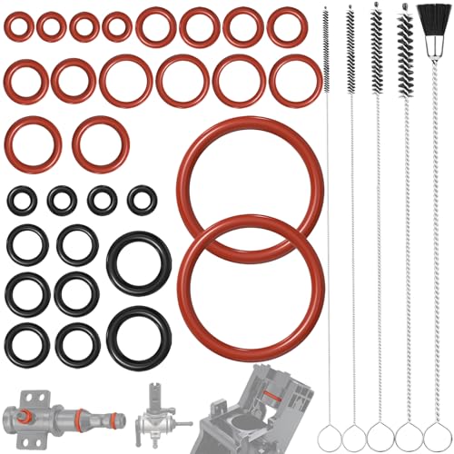 Ancable Dichtung O-Ringe für Philips Saeco 30PCS Silikon O-Ring Dichtung kompatibel mit Philips Kaffeemaschinen Enthält Reinigungsbürstenset für Supportventil Dampfventil Brühgruppe Auslaufventil