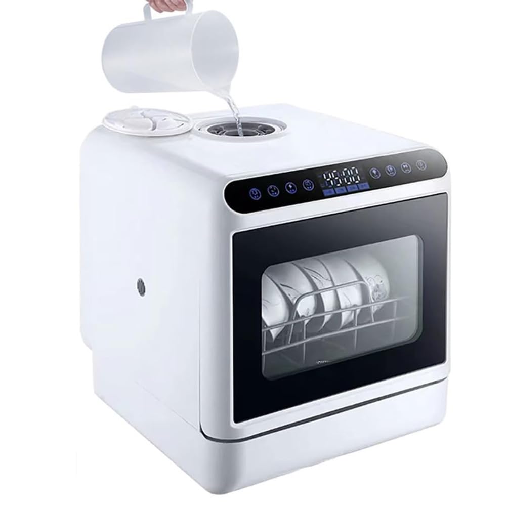 Mini lave-vaisselle de table compact avec réservoir d'eau 5L et séchage air pour camping et studio
