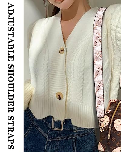 Image of Purse Straps Rose Gold Buckles Wide Shoulder Strap,Fashion Adjustable Replacement Belt for Crossbody Canvas Bag Handbag(Rose Gold Marble)