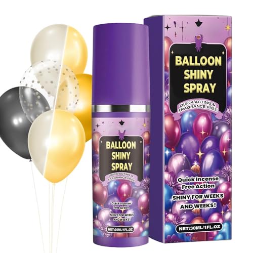 Brillant Haute Tenue pour Ballons - 30 ml, Éclat Immédiat Intense,Spray Brillant pour Anniversaire | Anniversaire, Mariage, Vacances, Remise de diplômes,...
