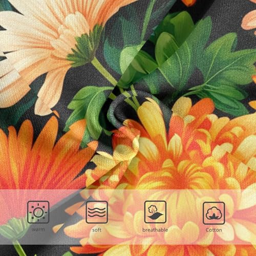 Toddler Underwear Floral 2t Cotton Cute Panties Girl Durable Briefs Kids Undies Orange Chrysanthemums Daisies3