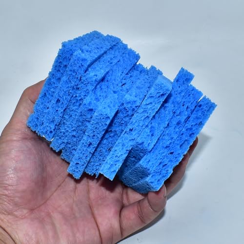 Image of 10 Pcs Soldering Iron Special High Temperature Sponge,With Holes 60mm x 60mm x 10mm,Blue (Pack of 2)