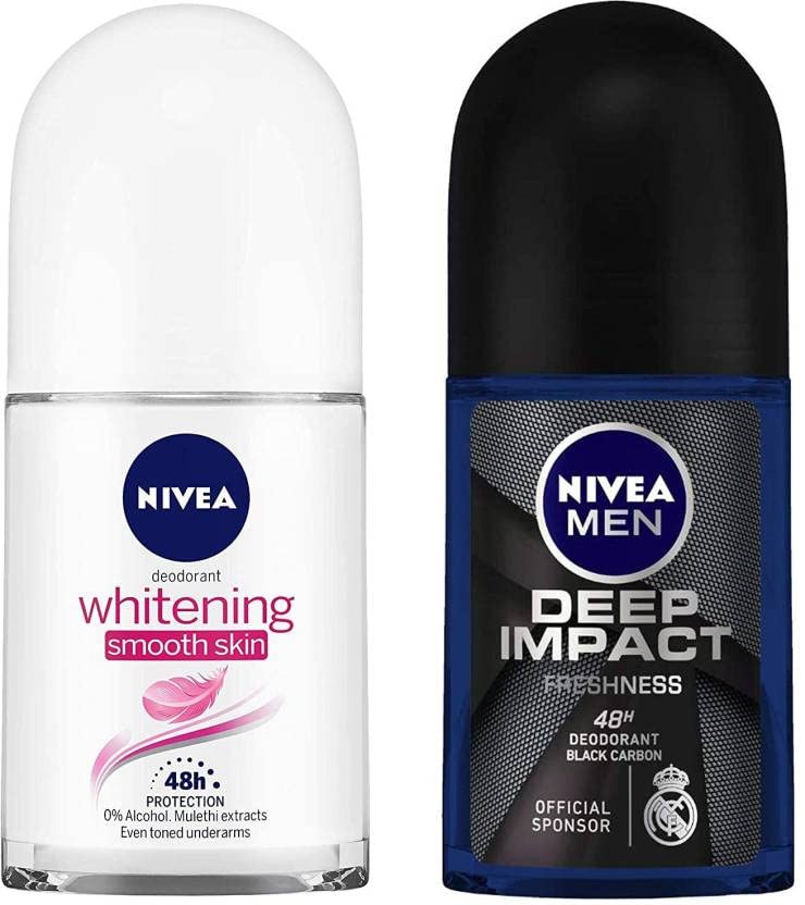 NIVEA Deep Impact & Whitening Smooth Roll on Deodorant Roll-on - For Men & Women (100 ml, Pack of 2)-image-11