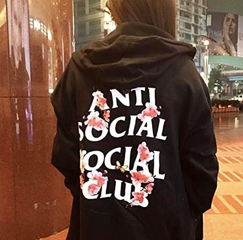 Anti Social Social Club cherry blossom Hoodie Ins Hot Assc Black  