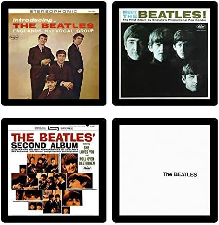 The Beatles Collectible Coaster Gift Set #4 - (4) Different Album Covers Reproduced Onto Soft Coasters