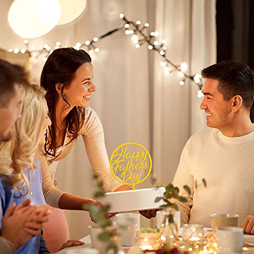 Rcanedny 16 Pieces Happy Father's Day Cake Topper Fathers Day Cupcake Toppers Acrylic Mirror Cake Topper Decorative Party Cake Decoration For Father's Day #TOP4