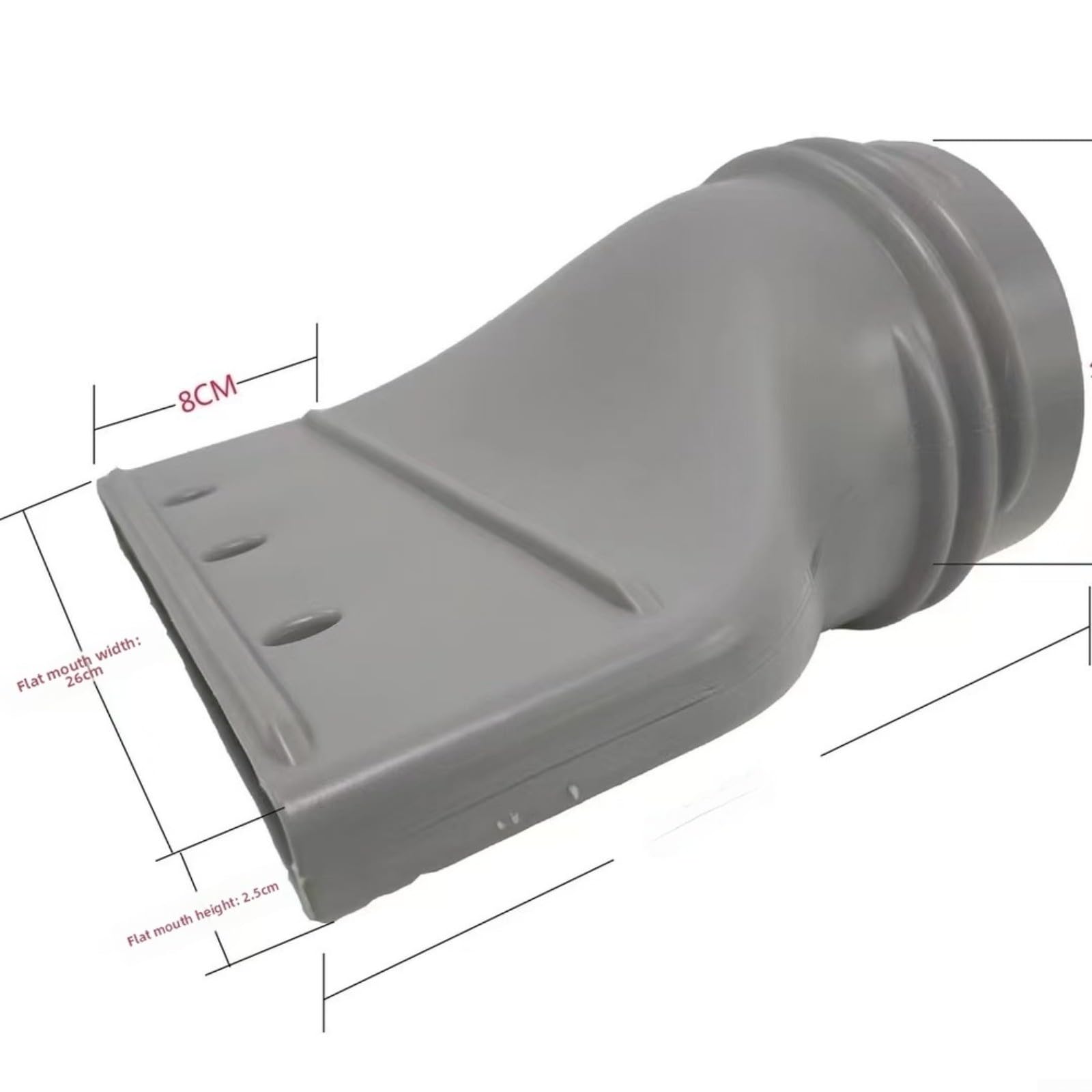 Adattatore piatto per tubo dell'aria condizionata 130/150 mm per tubo di scarico, collegamento rapido passacavo finestra in plastica, compatibile con condizionatori mobili e asciugatrici, grigio
