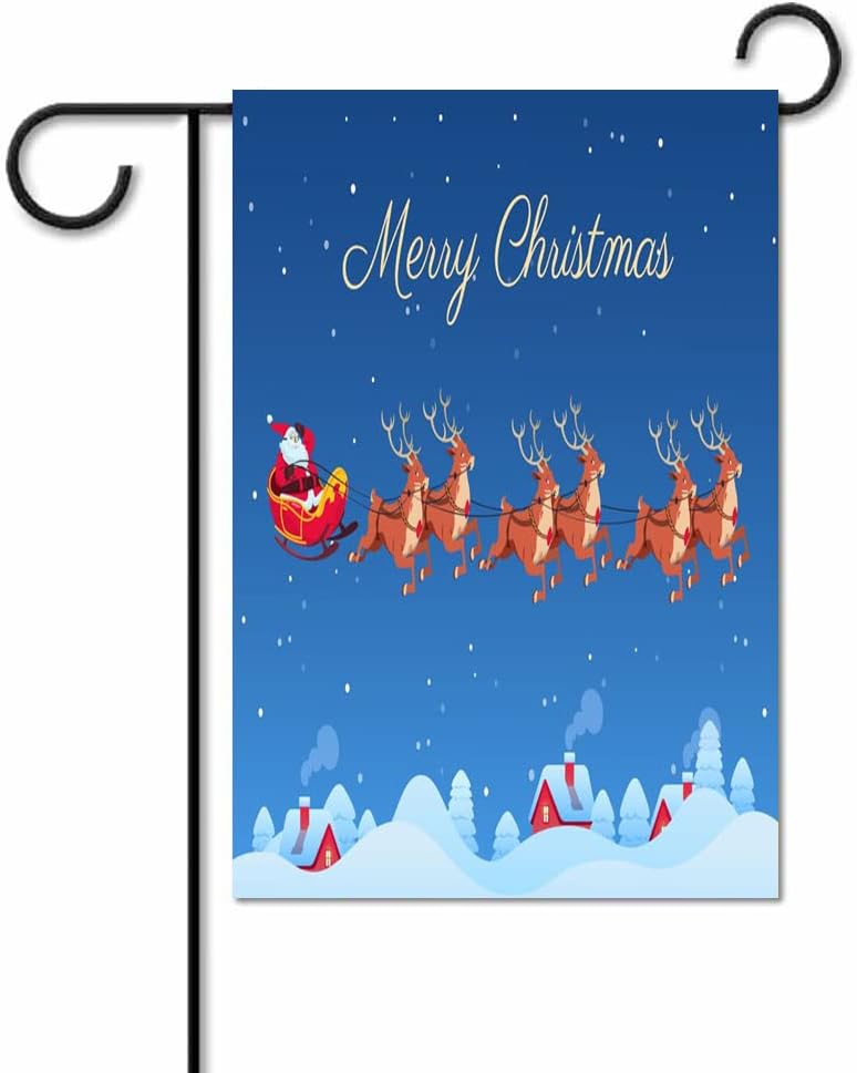 Christmas Red Fall Decorations Christmas Classic Eve Scene Santa Delivering Gift Double Sided Vertical Yard Thanksgiving Seasonal Holiday Outdoor Decor Cheap Fall Decorations Polyester 28 X 40 Inch : Patio, Lawn & Garden