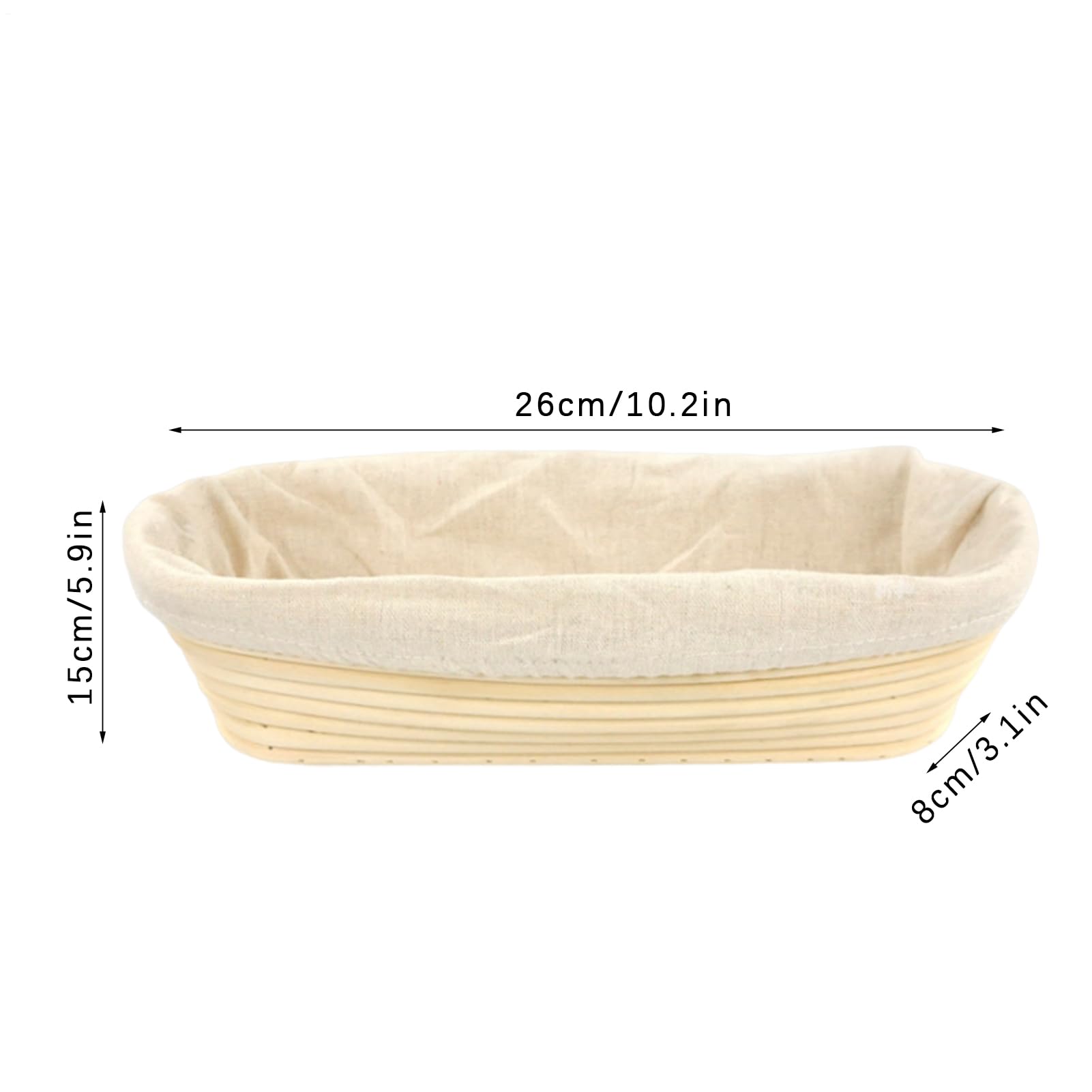 Sauerteig -Teigschüssel - Ovaler Fermentationskorb, Proofing Bowl Mit Rattan Liner | Handgefertigte Brotformwerkzeug Für Vollkornbacken, Vorbereitungskorb Für Heimbäcker Und Brotrezepte