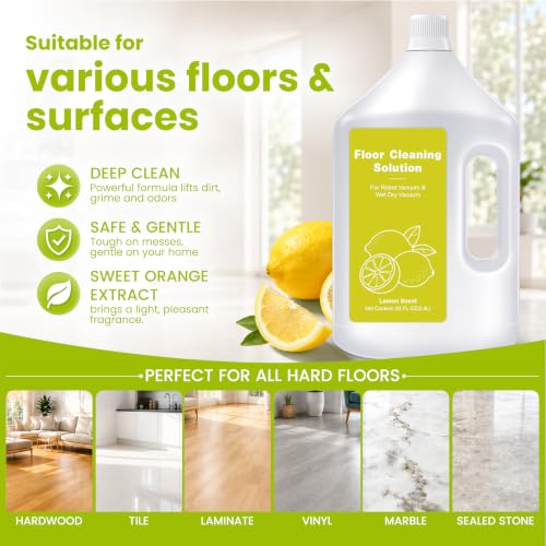 Image of 82 FL OZ Lemon Scent Floor Cleaning Solution Compatible with Dreame
