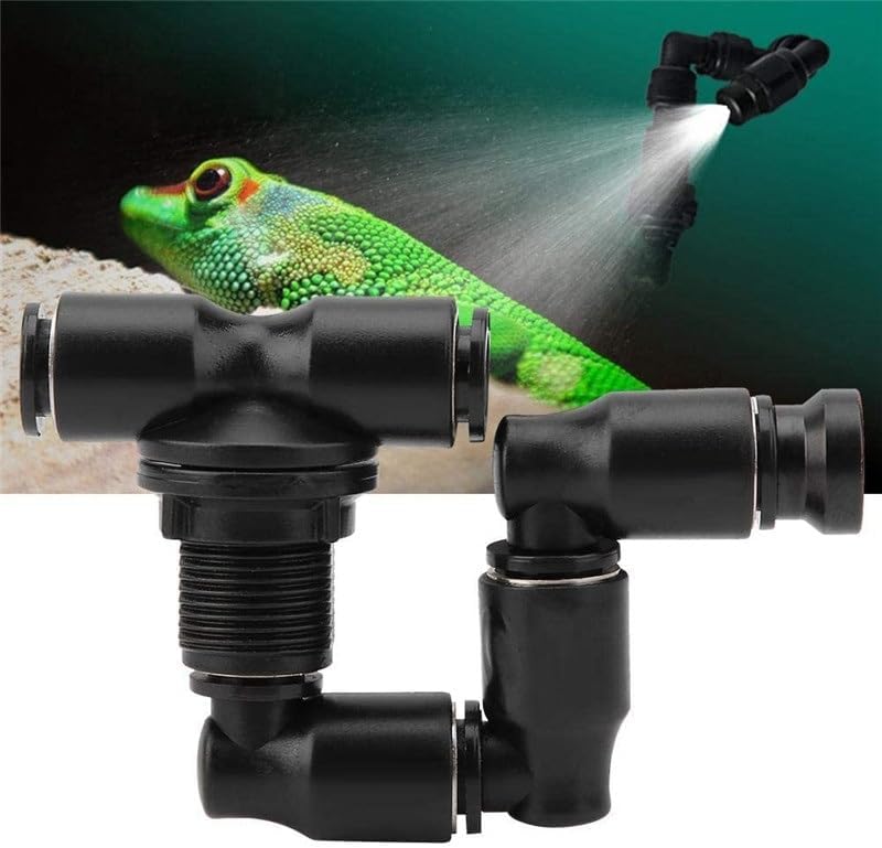 360 Degree Rotating Reptiles Fogger Mist Sprinkler Terrarium Nozzle Adjustable Greenhouse Pet Cooling System(Four Head)
