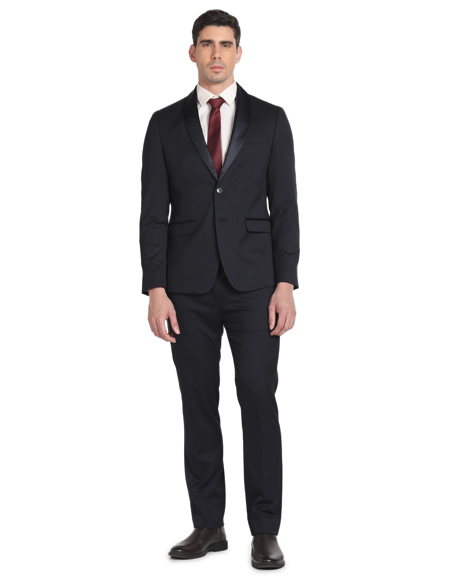 arrow Men's Polyester Double Breasted Business Suit Pants Set-picture-23