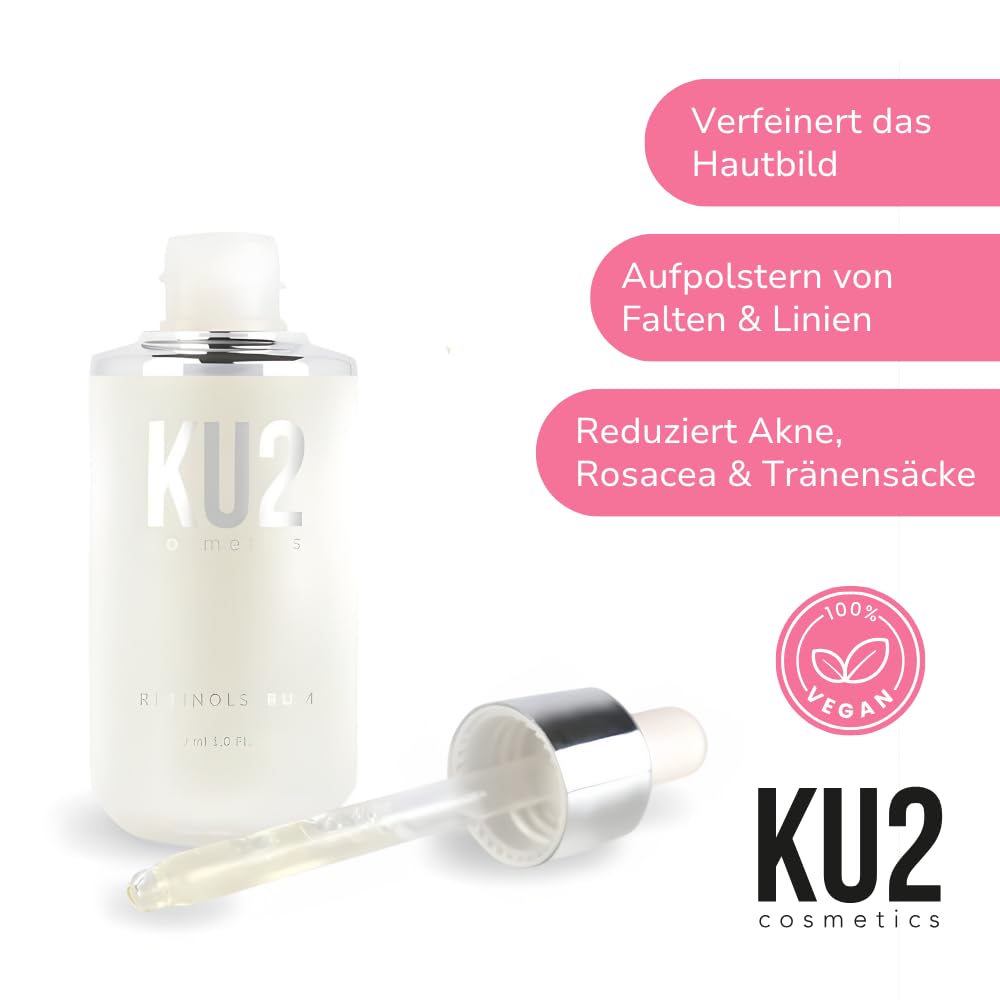 KU2 Hyaluron + Retinol Anti-Aging Set – Tagescreme, Retinol Serum & Retinol Nachtcreme – 24h Hautpflege Routine für Feuchtigkeit & Hautregeneration – Gesichtspflege Set für Frauen & Männer