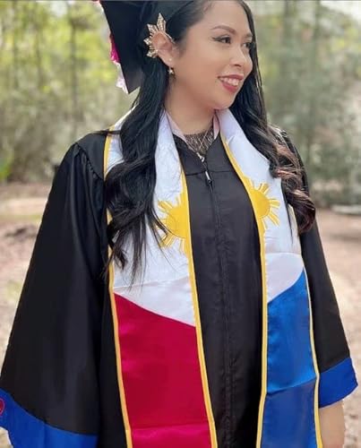 Philippines Embroidered Graduation Flag Stole Sash Scarf Filipino Heritage Grad #TOP1