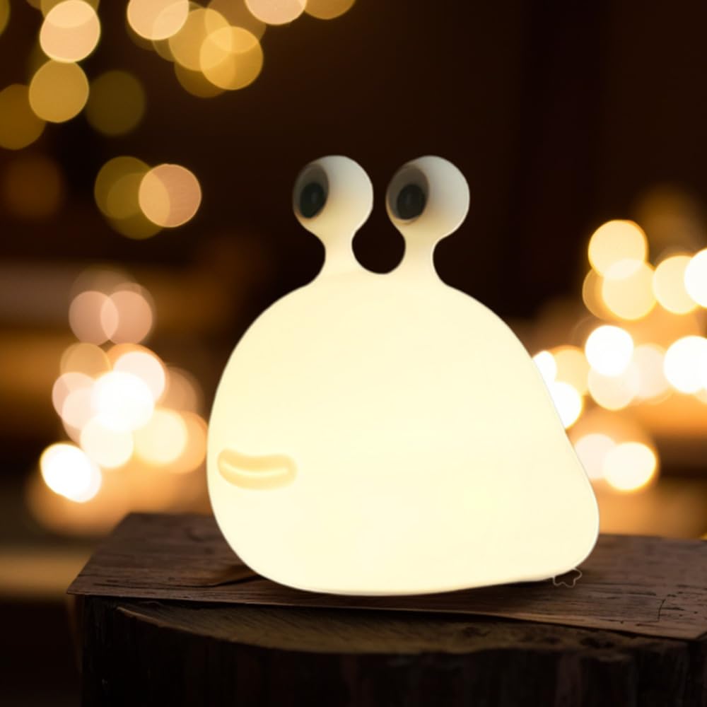 Myratts Led Cute Slug Night Light, Dimmable Kawaii Lamps, Super Squishy Silicone USB Rechargeable Touch Control Night Lamp, Used for Camping Party