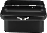 Vista 6 de Recipiente de almacenamiento de pan de hierro, mantenga el recipiente de pan casero de hierro de gran capacidad para encimera (negro)