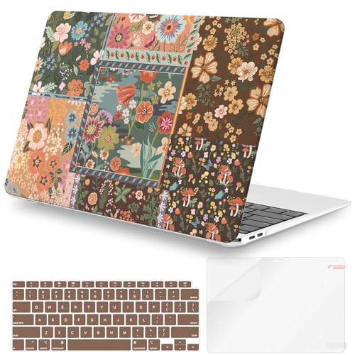 Coque MacBook Air 13 A2337 protection écran et clavier motif fleur A2179
