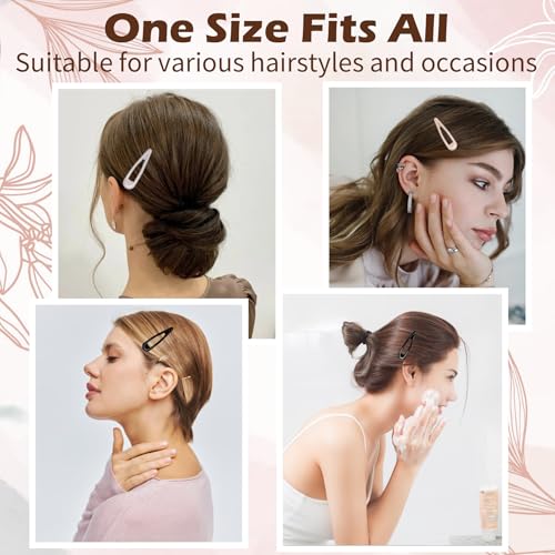 Barrettes à cheveux classiques en métal silicone avec étui - 7