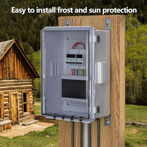 Image of ABS Electrical Junction Box, Ventilated Design, Cable Grommets, IP65 Waterproof Enclosure, Indoor /Outdoor Use with Mounting Panel .(Clear Cover, 13.8 inchx9.7 inchx5.9 inch)