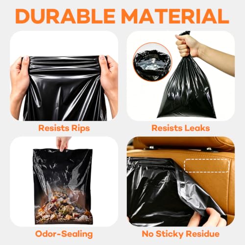 Image of 40 Count Hanging Car Trash Bags, Disposable Leak-proof Garbage Can for Car