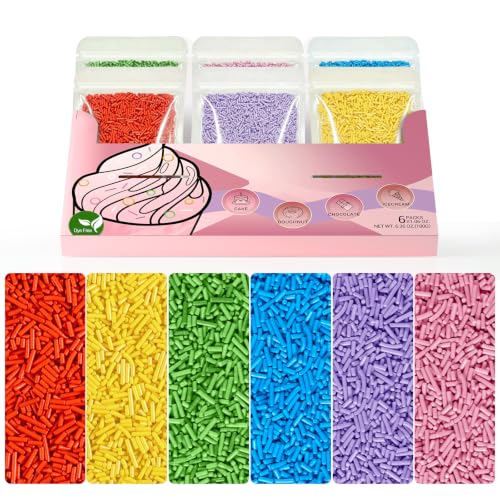 Dye Free Colored Jimmies Sprinkles, Rainbow...