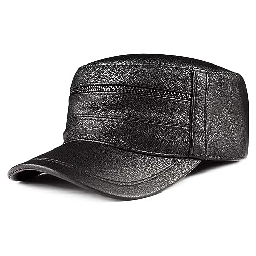 Chapeau plat en cuir pour hommes pour l'automne et l'hiver