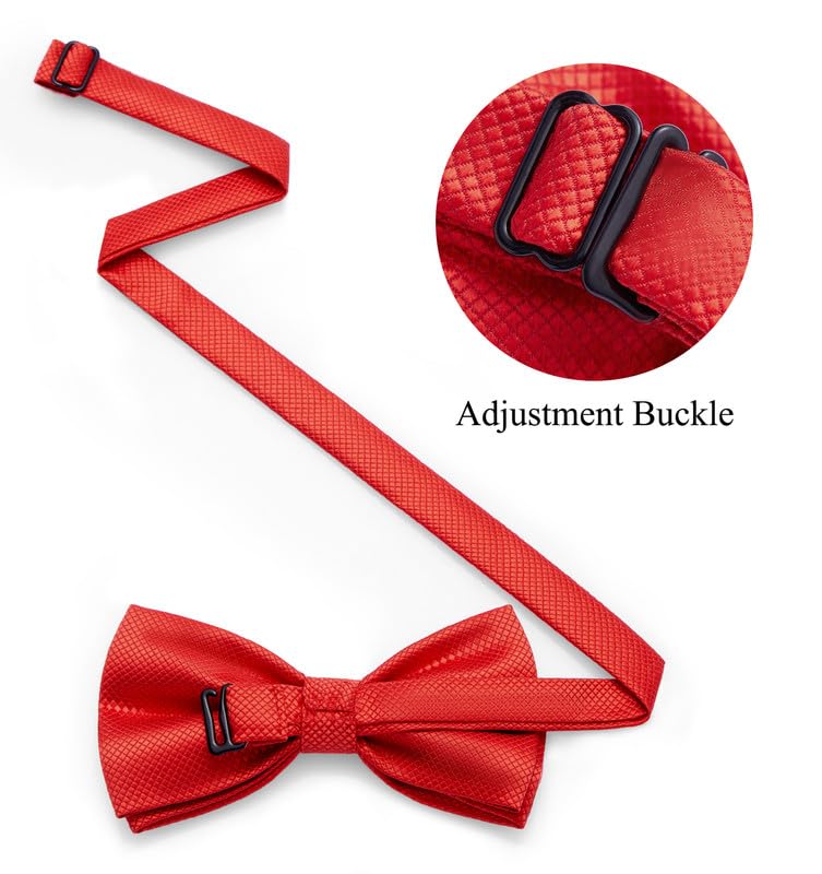 Image of MAGE MALE Men's Classic Solid Pre-tied Bow Tie for Wedding,Formal Tuxedo Adjustable Neck Bowtie