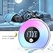 Wake Up Light Bluetooth Speaker & Table Lamp Alarm Clock - Dim Warm & Colorful Light Music Player for Kids, Party, Bedroom, Camping
