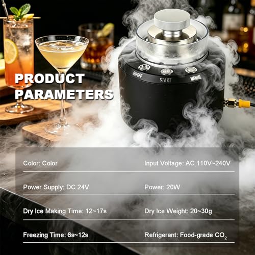 Fabricadora de Hielo Seco 2 en 1 para Cocktails y Bares miniatura 5