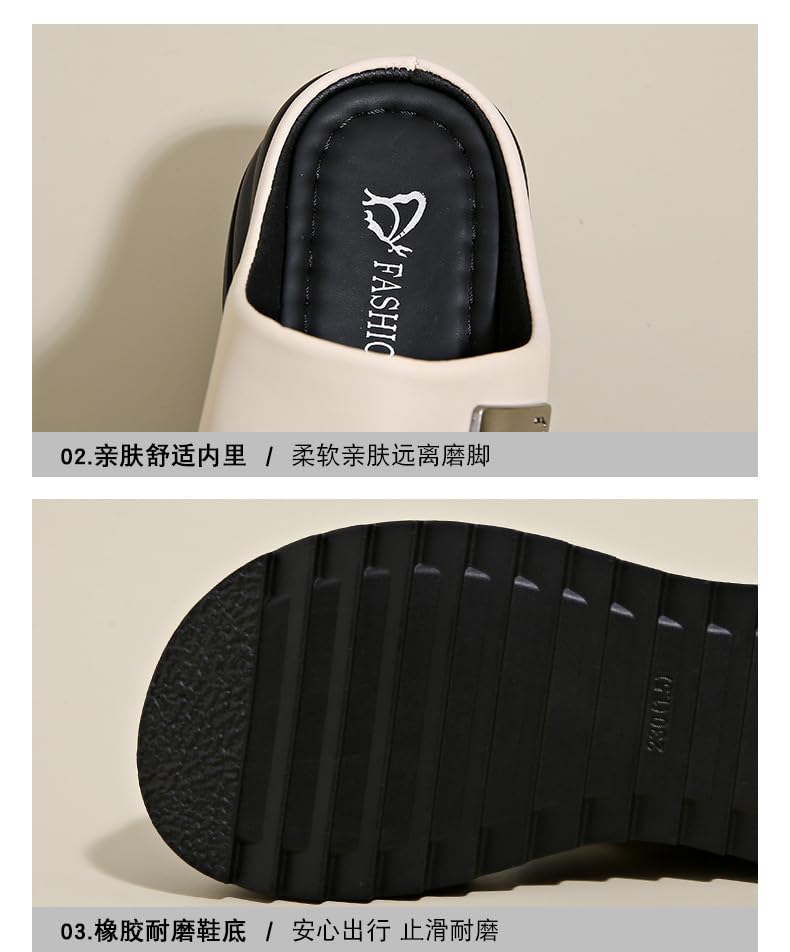 One-word slippers women's summer wear 2025 new muffin small thick-soled sandals with skirts casual beach shoes,Wear-resistant and lightweight, skin-friendly, breathable and comfortable3